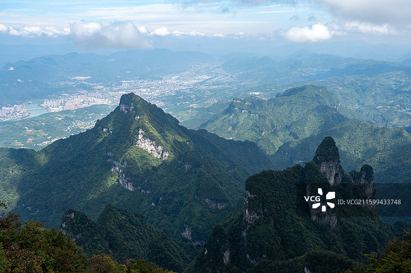 张家界天门山天气晴朗图片素材