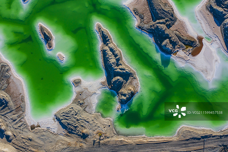 大柴旦翡翠湖的早晨图片素材