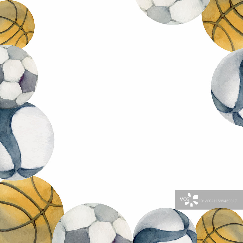 手绘水彩运动器材篮球图片素材