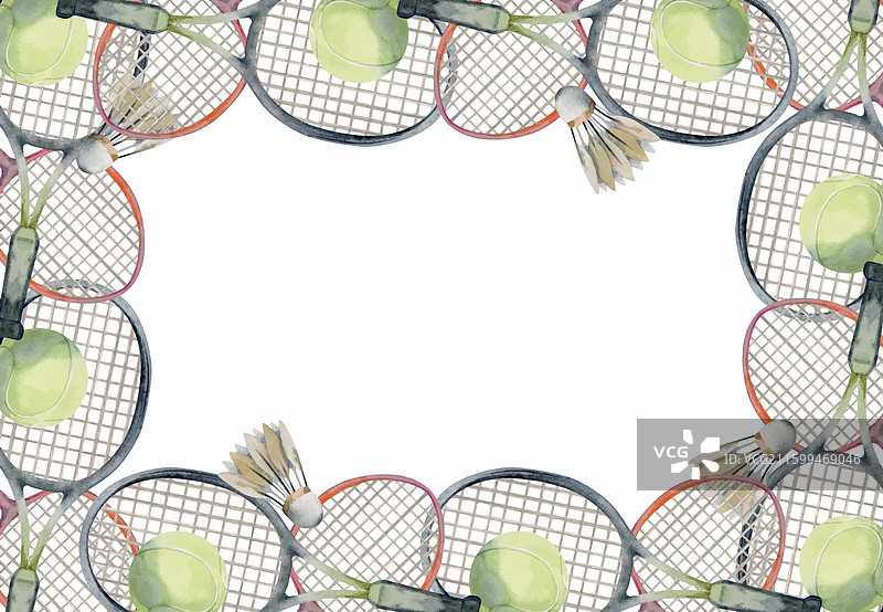 手绘水彩运动器材装备图片素材
