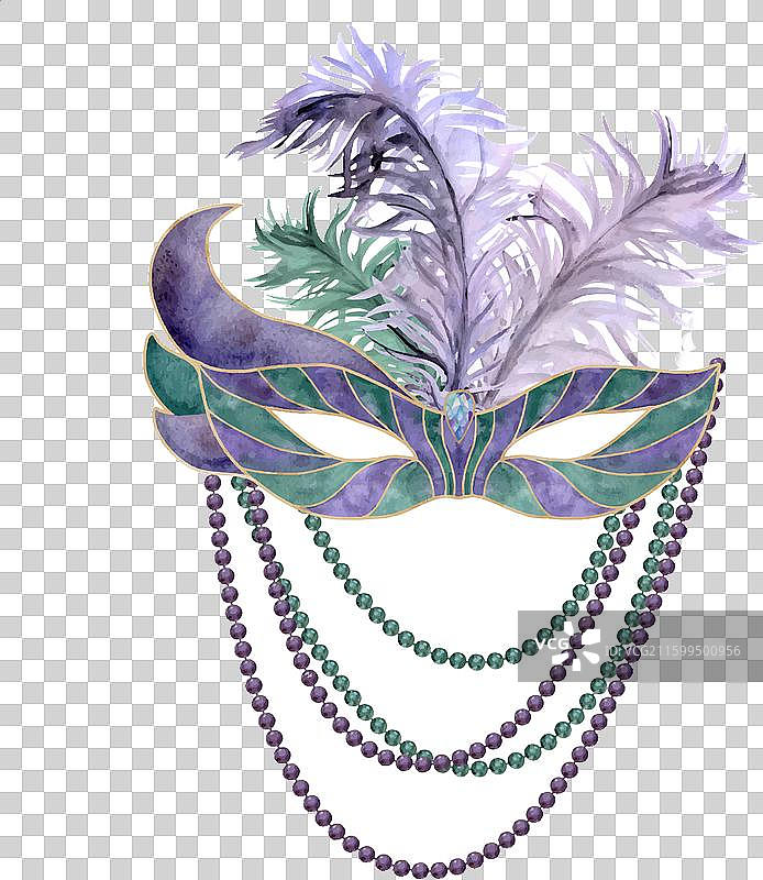 手绘水彩风狂欢节嘉年华符号图片素材