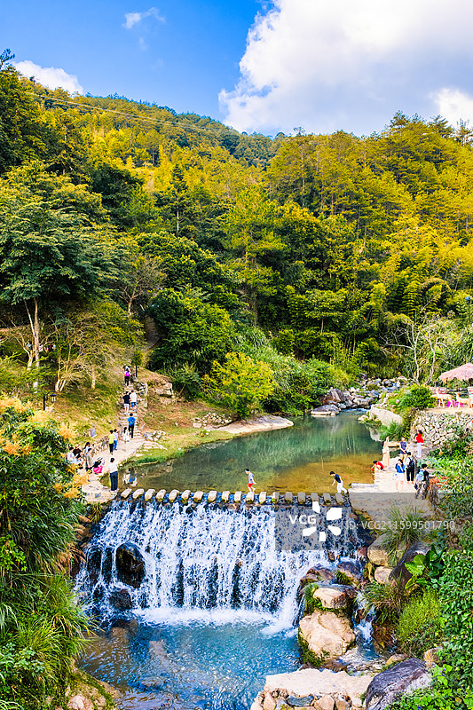 初溪土楼群晒秋福建永定土楼全景航拍高质量图片素材