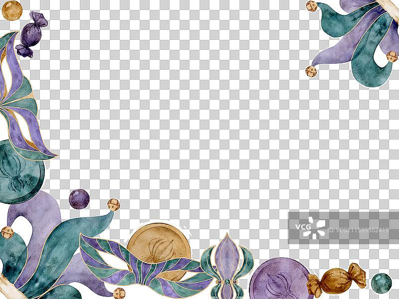 手绘水彩风格的狂欢节符号图片素材