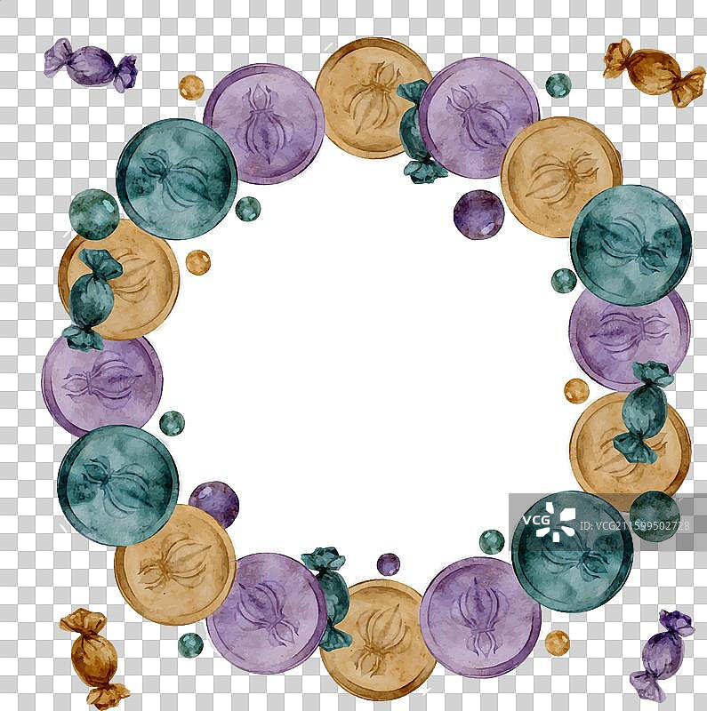 手绘水彩风格的狂欢节符号图片素材