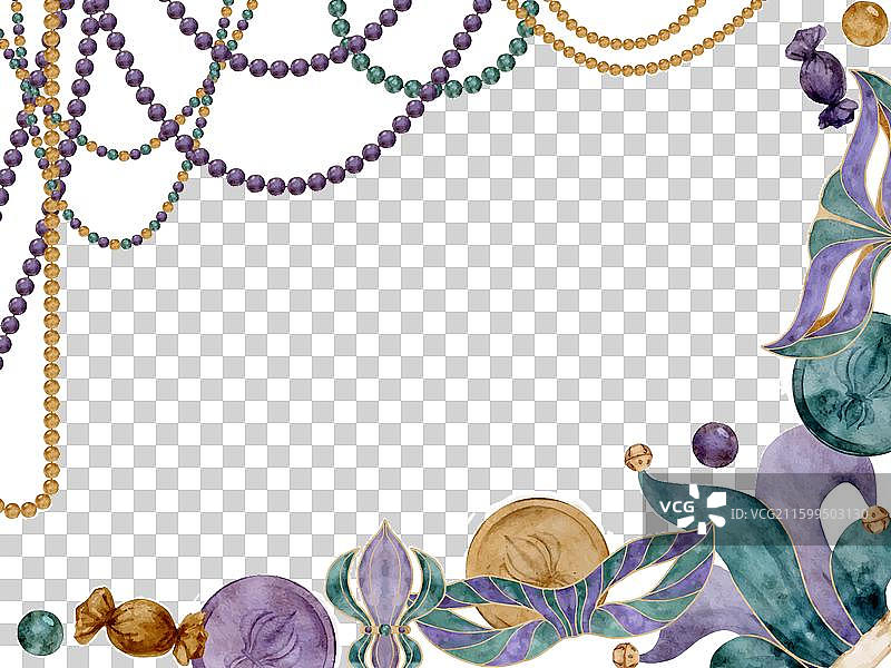 手绘水彩风格的狂欢节符号图片素材