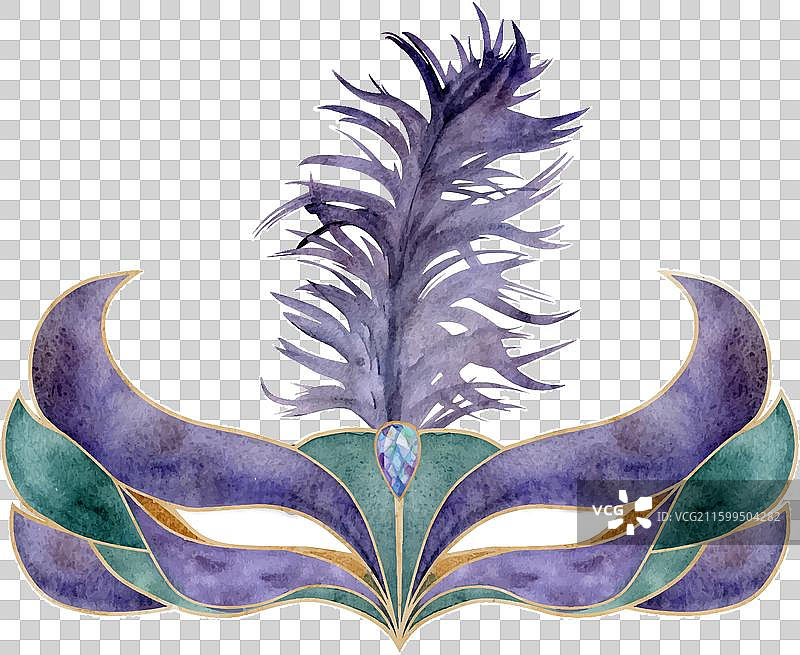 手绘水彩风狂欢节嘉年华符号图片素材