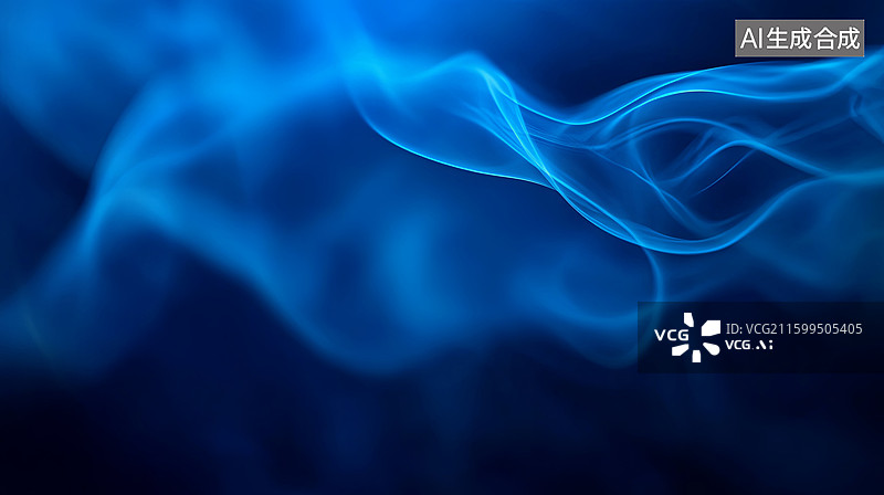 【AI数字艺术】蓝色烟雾流动抽象画面图片素材