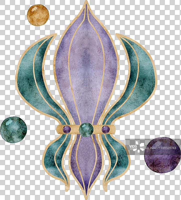 手绘水彩风格的狂欢节符号图片素材