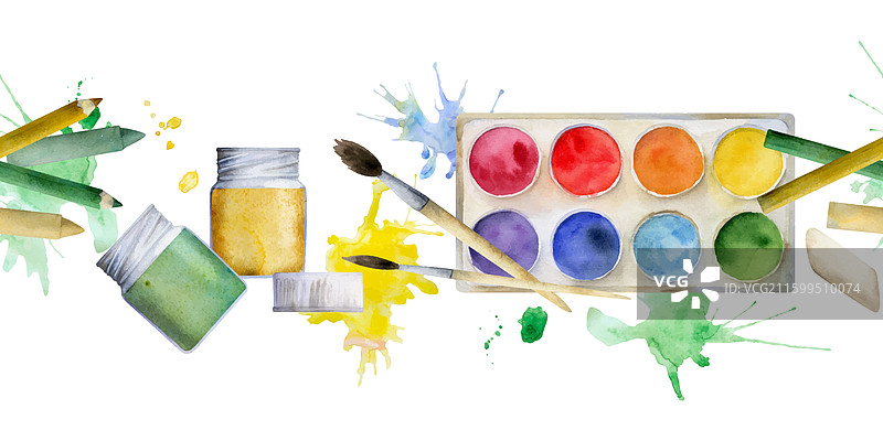 水彩手绘儿童画图片素材