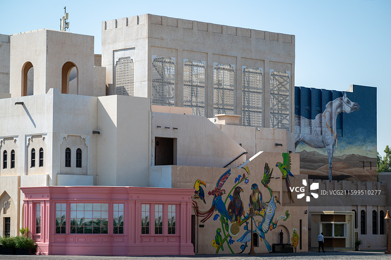 卡塔尔首都多哈晨曦图片素材