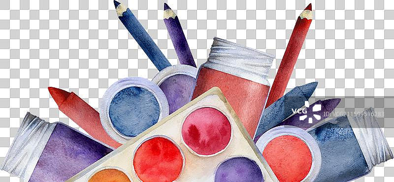 水彩手绘儿童绘画图片素材