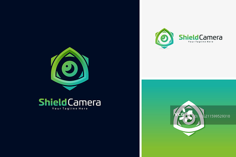 盾牌摄像头徽标设计 科技徽标设计图片素材