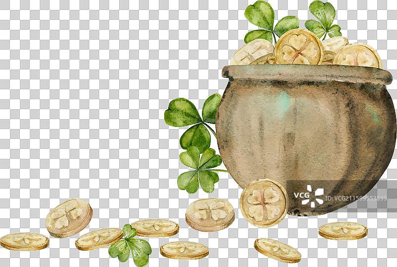 水彩手绘圣帕特里克节图片素材