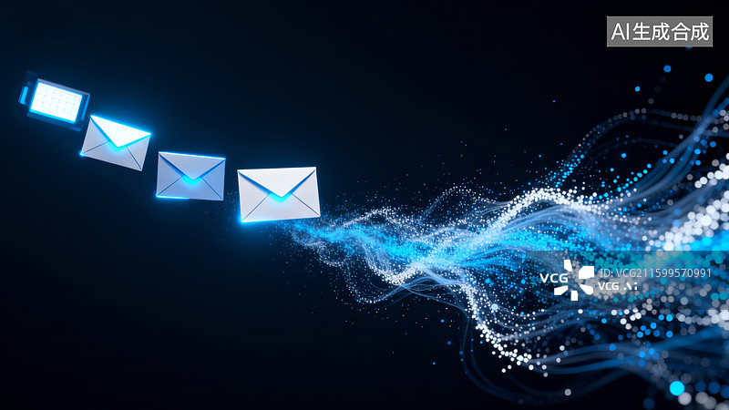 【AI数字艺术】抽象概念电子邮件，邮箱信件图片素材