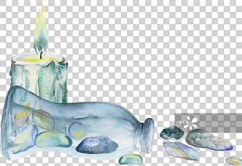 手绘水彩海女巫祭坛物品图片素材