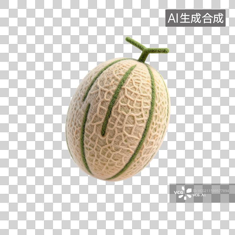【AI数字艺术】一个带绿纹的哈密瓜特写图片素材