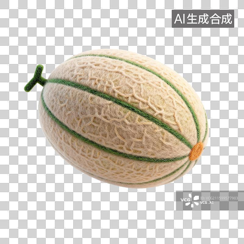【AI数字艺术】一个带绿纹的哈密瓜特写图片素材