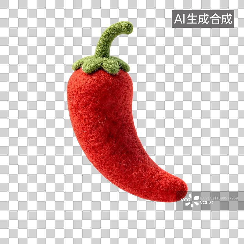 【AI数字艺术】手工毛毡红辣椒图片素材