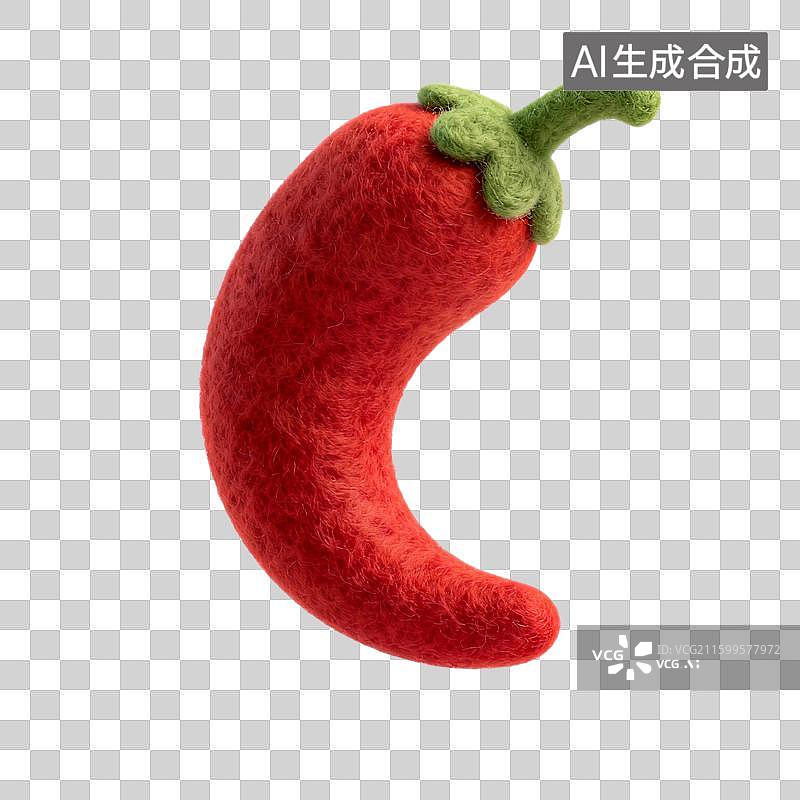 【AI数字艺术】手工毛毡红辣椒图片素材