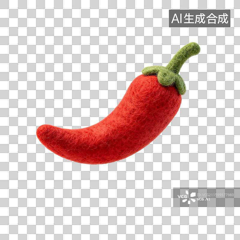 【AI数字艺术】手工毛毡红辣椒图片素材