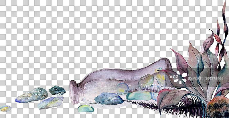 手绘水彩海巫祭坛物品图片素材