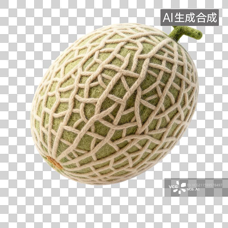 【AI数字艺术】手工制作的瓜形毛毡物件特写图片素材