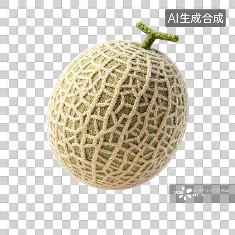 【AI数字艺术】手工制作的瓜形毛毡物件特写图片素材