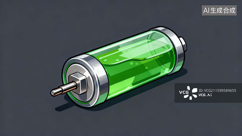 【AI数字艺术】绿色电池科技感充电场景图片素材