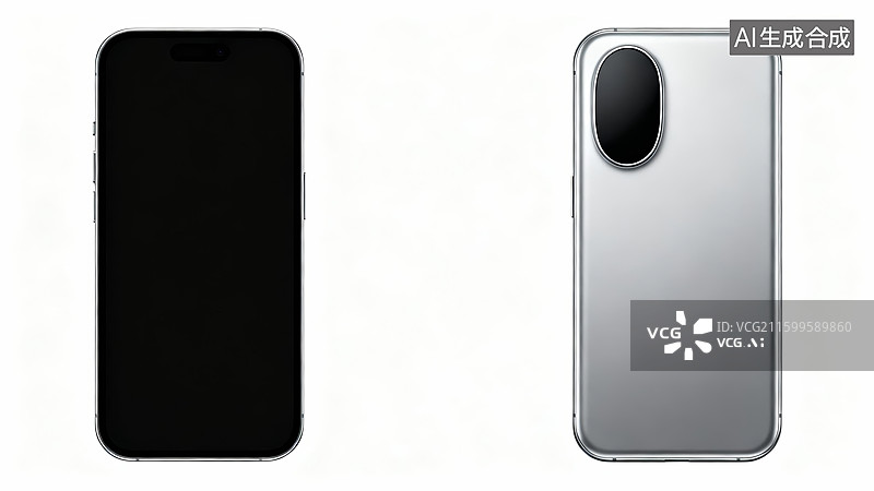 【AI数字艺术】银色手机科技感数码展示场景图片素材