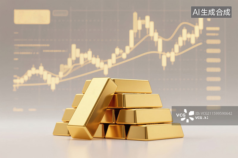 【AI数字艺术】黄金投资图表图片素材