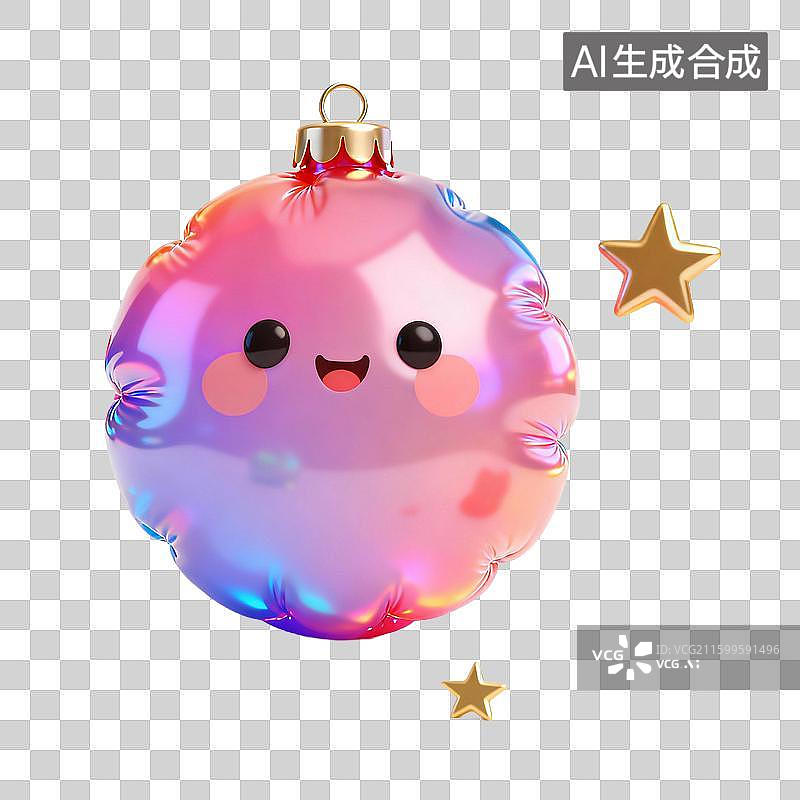 【AI数字艺术】圣诞节膨胀风免扣元素， 蝴蝶结 气球 蜡烛 烛台 圣诞老人 雪人 雪花 鹿 圣诞帽 礼物盒 等等图片素材