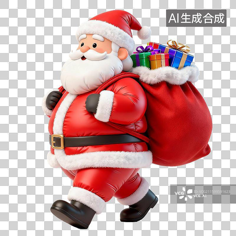 【AI数字艺术】圣诞节膨胀风免扣元素， 蝴蝶结 气球 蜡烛 烛台 圣诞老人 雪人 雪花 鹿 圣诞帽 礼物盒 等等图片素材