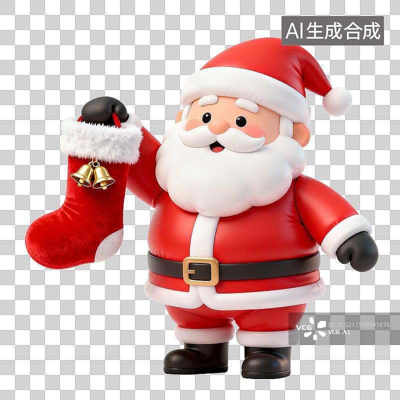 【AI数字艺术】圣诞节膨胀风免扣元素， 蝴蝶结 气球 蜡烛 烛台 圣诞老人 雪人 雪花 鹿 圣诞帽 礼物盒 等等图片素材