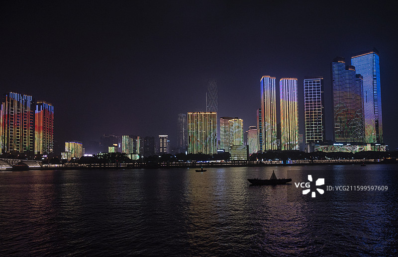 长沙橘子洲头湘江夜景图片素材