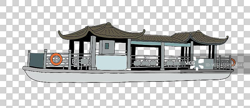 免抠元素：旅游景区游船观光船图片素材