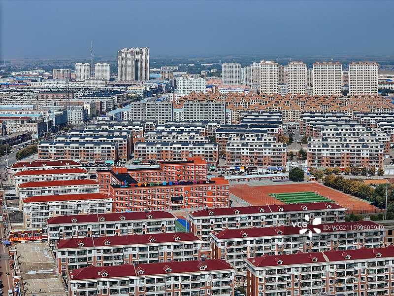 富裕县 人才公园 富裕镇 城市  航拍图片素材