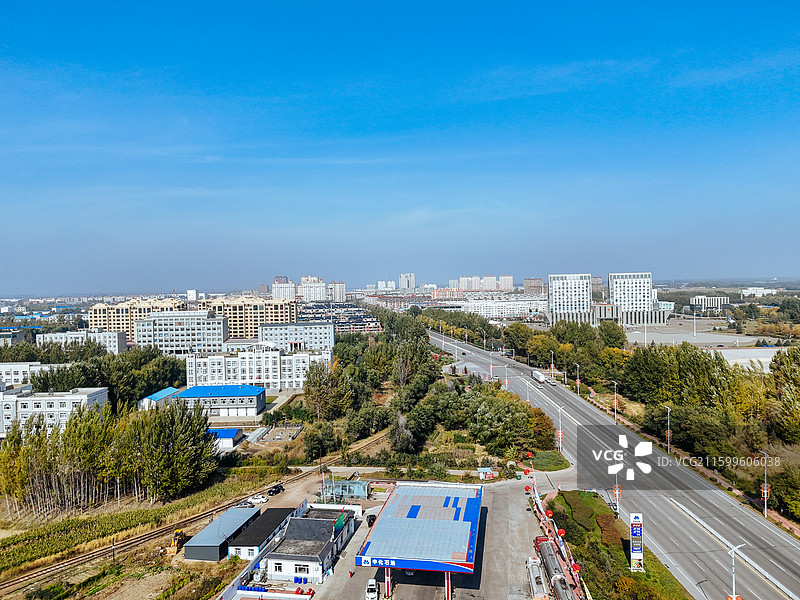 富裕县 人才公园 富裕镇 城市  航拍图片素材