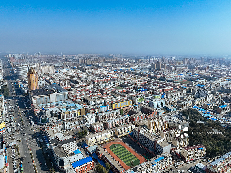 松原市 宁江区 金钻广场 青年大街 航拍图片素材