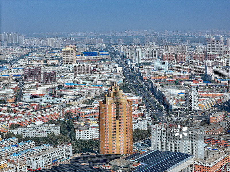 松原市 宁江区 金钻广场 青年大街 航拍图片素材