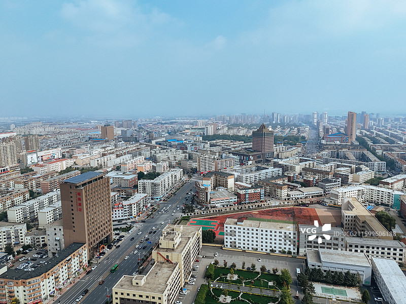 开原市 许台村 人民公园 植物园 航拍图片素材