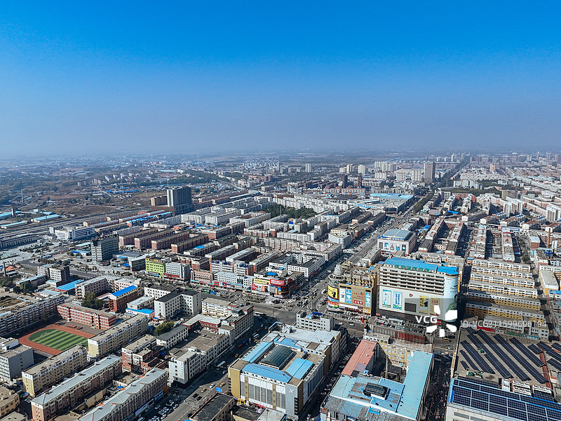 松原市 宁江区 金钻广场 青年大街 航拍图片素材