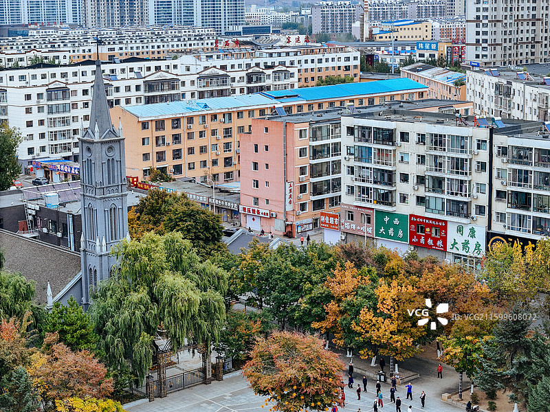 磐石市 东山公园 阜康大路 城市 航拍图片素材