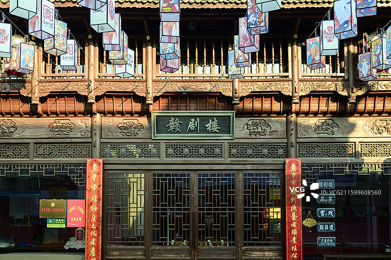 乐平古戏台和仿古街图片素材