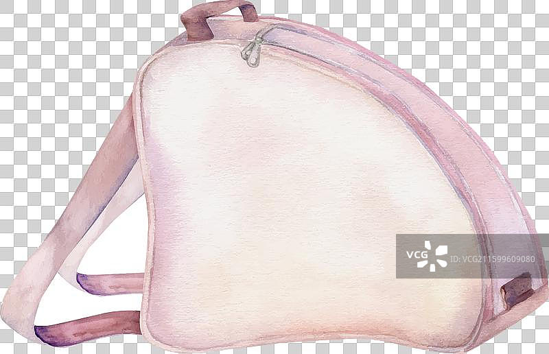 手绘水彩风格的背包，用于人物插画图片素材