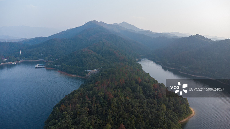 航拍：湖北省孝感市孝昌县观音湖生态文化旅游度假区图片素材