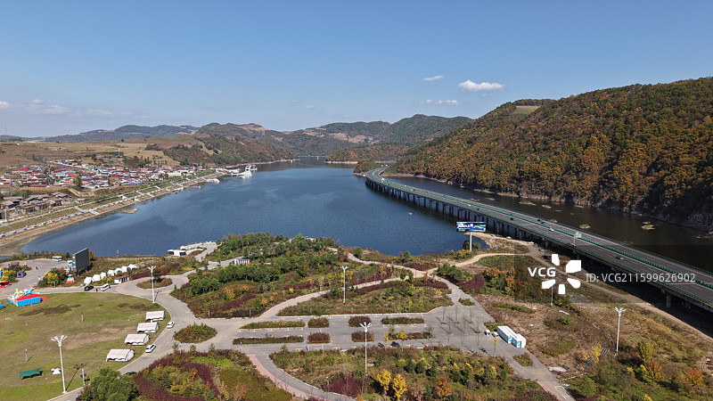 靖宇县花园口镇航拍图片素材