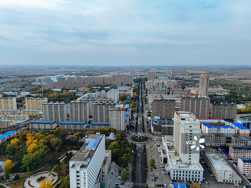北安市 向阳村 人民公园 龙江路 航拍图片素材