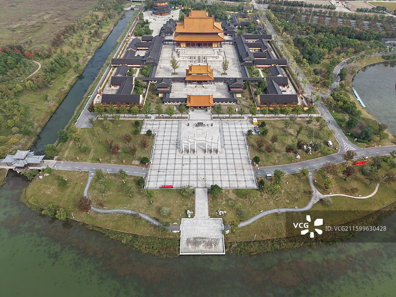 泰州市泰兴·凤栖湖风景区·古寿胜寺图片素材