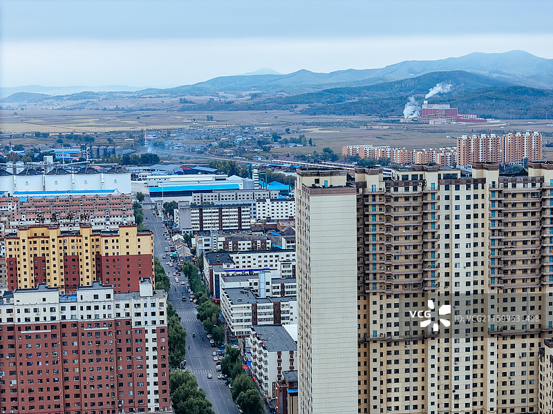 磐石市 东山公园 阜康大路 城市 航拍图片素材