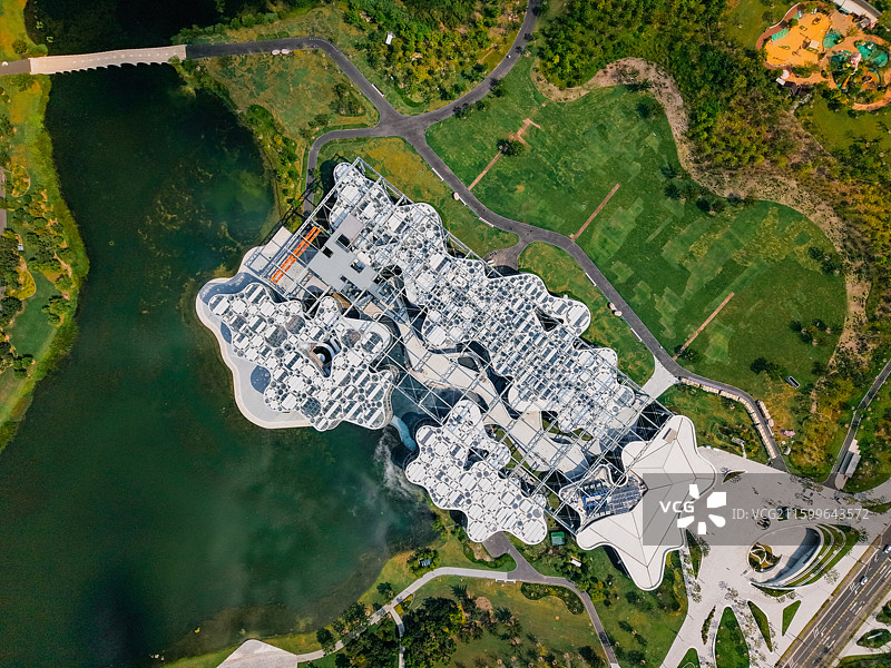 航拍浦东世博地区后滩世博文化公园图片素材